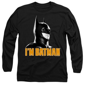 Men’s The Flash Movie Batman Portait I'M Batman Long Sleeve T-Shirt - 1 of 4