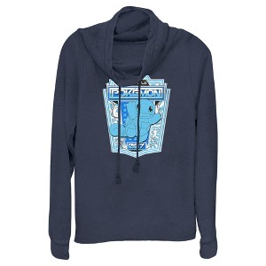 Juniors Womens Pokemon Squirtle Metallic Badge Cowl Neck Sweatshirt - 1 of 4