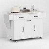 Rolling Kitchen Island Cart with Tilt-Out Trash Cabinet, 2 Drawers, Adjustable Shelves, Spice Rack, Mobile Storage, Kitchen Cabinets - 3 of 4