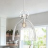 18 in. 1-Light Modern Brushed Nickel Geometric Pendant Light with Clear Glass Shade for Kitchen, Dining, or Foyer Spaces - 3 of 4