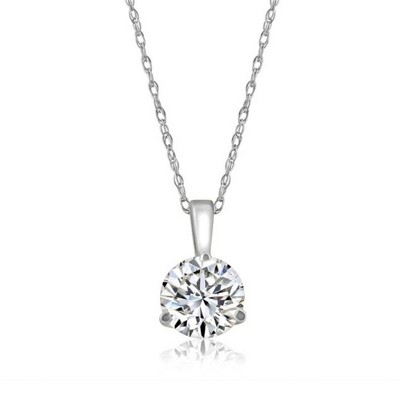 Pompeii3 1/5 ct Solitaire Lab Created Diamond Pendant available in 14K and Platinum