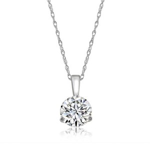 Pompeii3 1/5 ct Solitaire Lab Created Diamond Pendant available in 14K and Platinum - 1 of 4