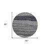 Gray Charcoal And Silver Striped Washable Indoor Outdoor Area Rug - 3 of 4