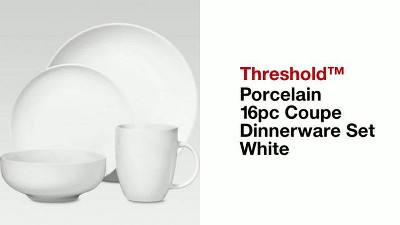 Zulay Kitchen - 16 Piece Porcelain White Dinnerware Set, Premium Quality Service for 4