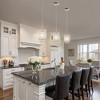 DORESshop 6 in. 1-Light (Set of 3) Brushed Nickel Crystal Modern Farmhouse Pendant Light Hanging Lamp Kitchen Island Dining Room - 4 of 4