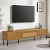 70.86" Boho Modern Farmhouse TV Stand with 3 Pull-Down Cabinets and Metal Legs for TVs up to 80" for Living Room - 2 of 4