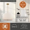 VAXCEL Burnaby 4 Light Mid-Century Modern Drum Pendant Fixture with White Linen Fabric Shade - 4 of 4
