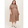 Pinkblush Mocha Gingham Smocked Button Down Maternity Plus Midi Dress - 2 of 4
