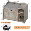 Homhougo Cat Litter Box Enclosure, Large Hidden Litter Box Furniture with Top Opening, Cushion, Storage Shelf, Litter Mat - 2 of 4