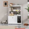 Large Cat Litter Box Enclosure w/ Storage Shelf 2-in-1 Hidden Litter Box Furniture with Scratch Pad House Cat Box Washroom for Livingroom Entryway - 4 of 4