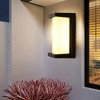 YIYIBYUS Black Integrated LED Frosted Glass Outdoor Flush Mount Sconce - 2 of 4