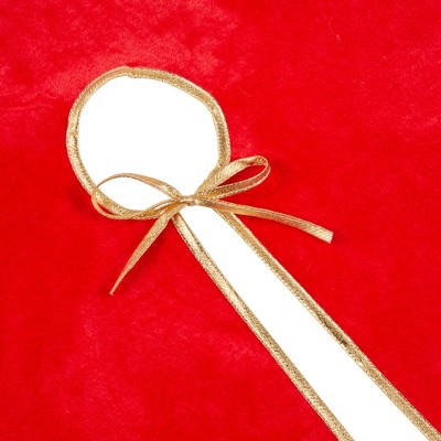Red and Gold Fabric Christmas Tree Skirt, 42 Inches