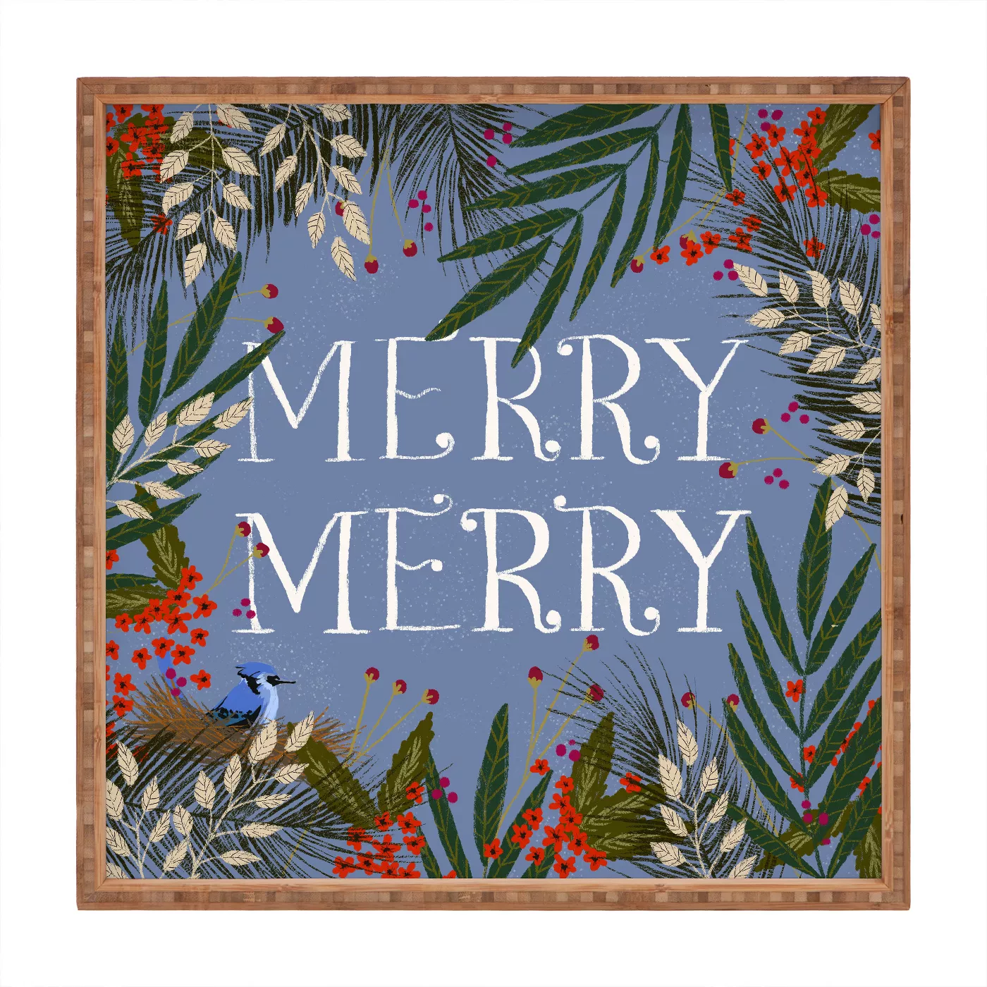 Joy Laforme Christmas Merry Merry Wreath Tray - Deny Designs - image 1 of 4