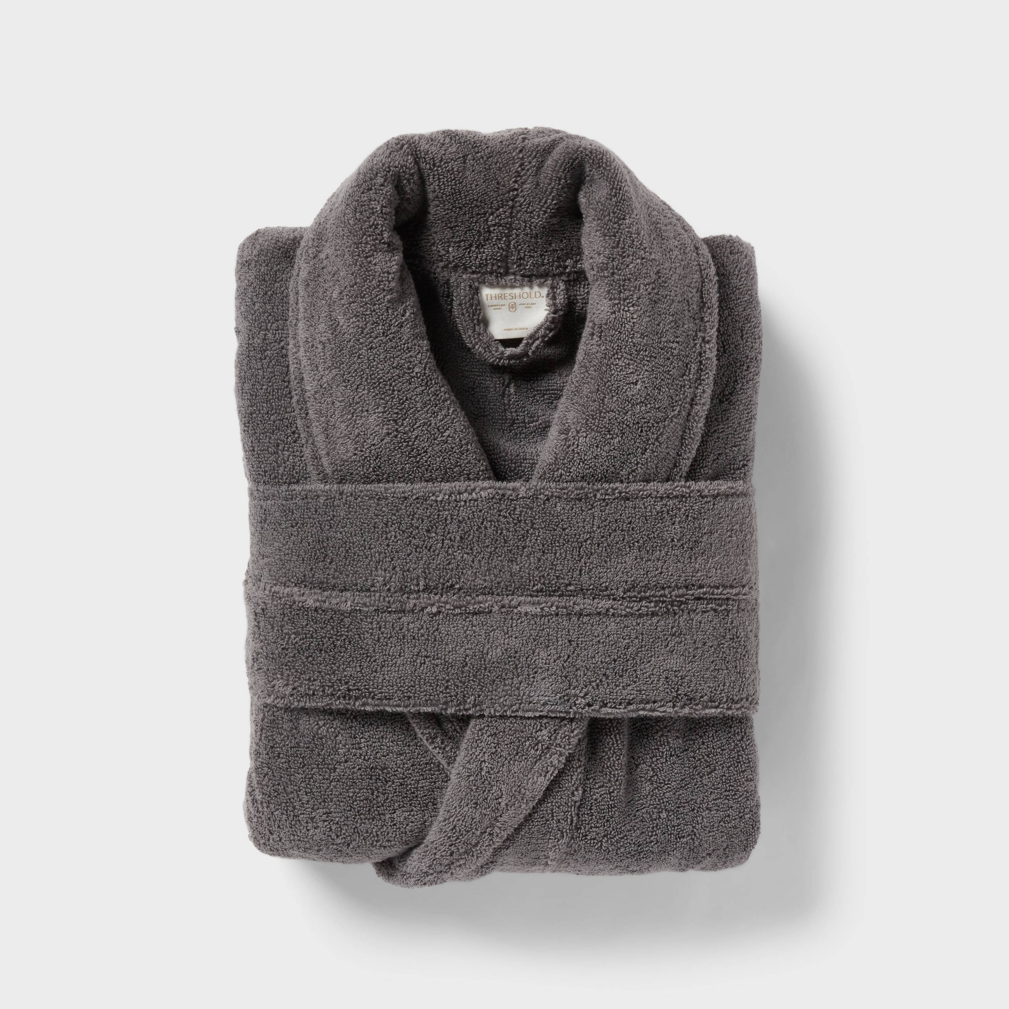 S/M Spa Plush Bath Robe Dark Gray - Threshold™