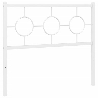 vidaXL Metal Headboard, White, 39.4"