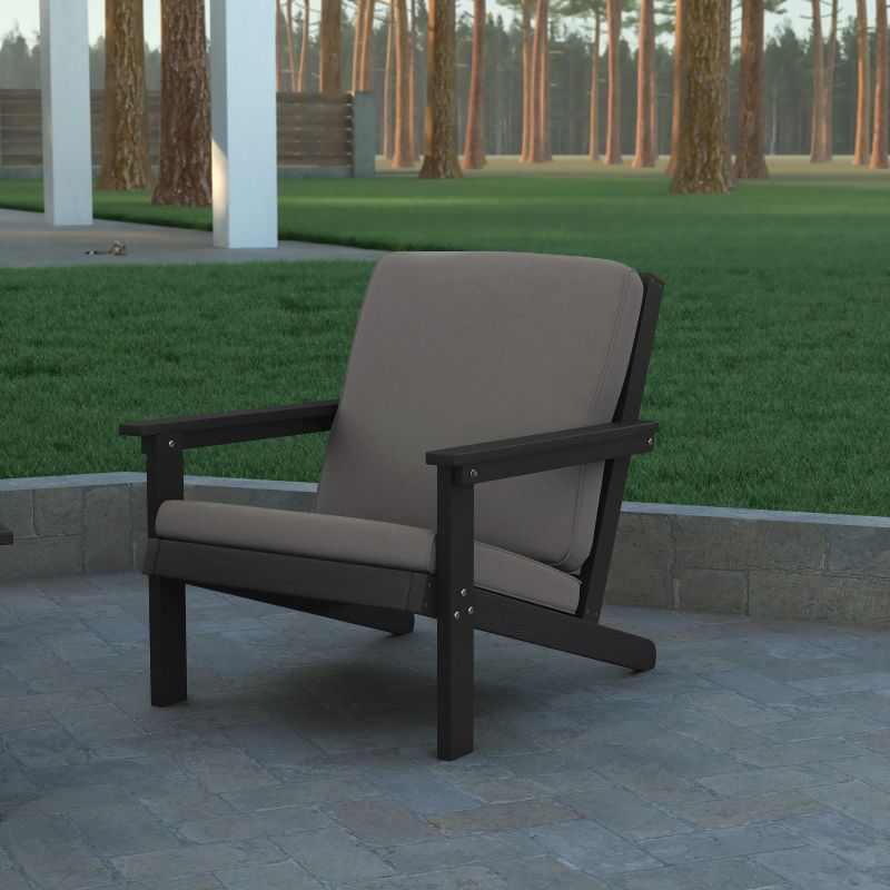Emma and Oliver All-Weather Polyresin Adirondack Club Chair with Deep Seat and Comfortable Back & Seat Cushions, 2 of 7