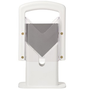 Angel Sar Bagel Guillotine Slicer, 9.25" Stainless Steel Blade Slicer, Safe Bagel Cutter for Muffins, Buns, Rolls, Dishwasher Safe, White - 1 of 4