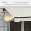 Vynxaria Retractable Awning - 8' x 6.5' Patio Sunshade Canopy with Manual Crank - Beige and White - 4 of 4