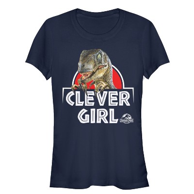 Junior's Jurassic Park Clever Girl Raptor T-Shirt - Navy Blue - Medium