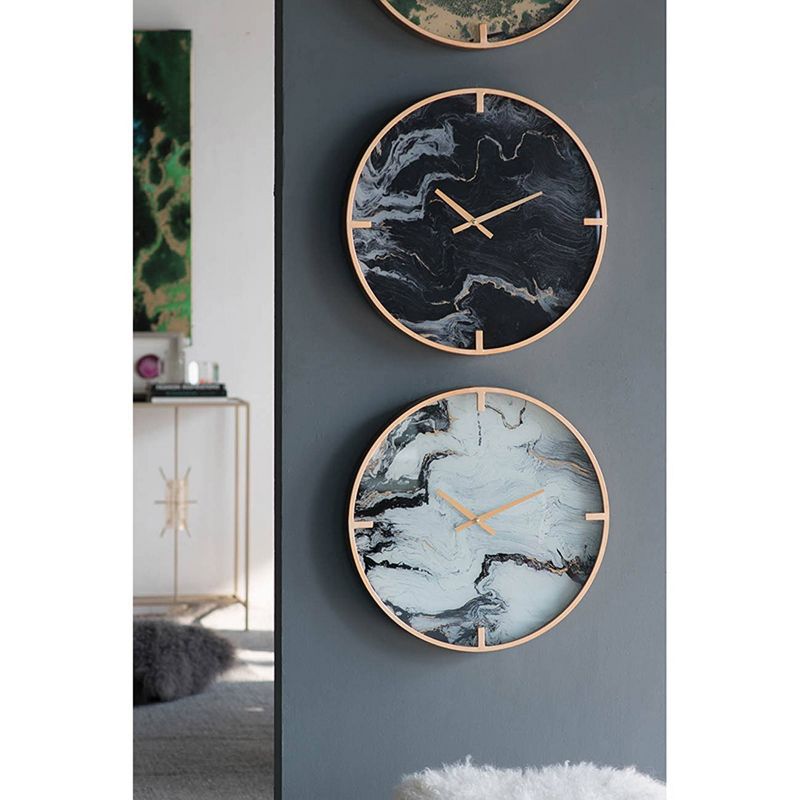Modern Chic Wall Clock Black/Brass - A&#38;B Home, 6 of 9