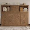 TIRAMISUBEST Twin Size Rustic Murphy Bed with Charging Station, Storage Folding Bed Frame with 2 Open Cabinets and 1 Drawer - 3 of 4