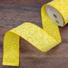 Northlight Yellow White Swirl Design Wired Craft Ribbon 7/8" x 10 Yards - 2 of 3