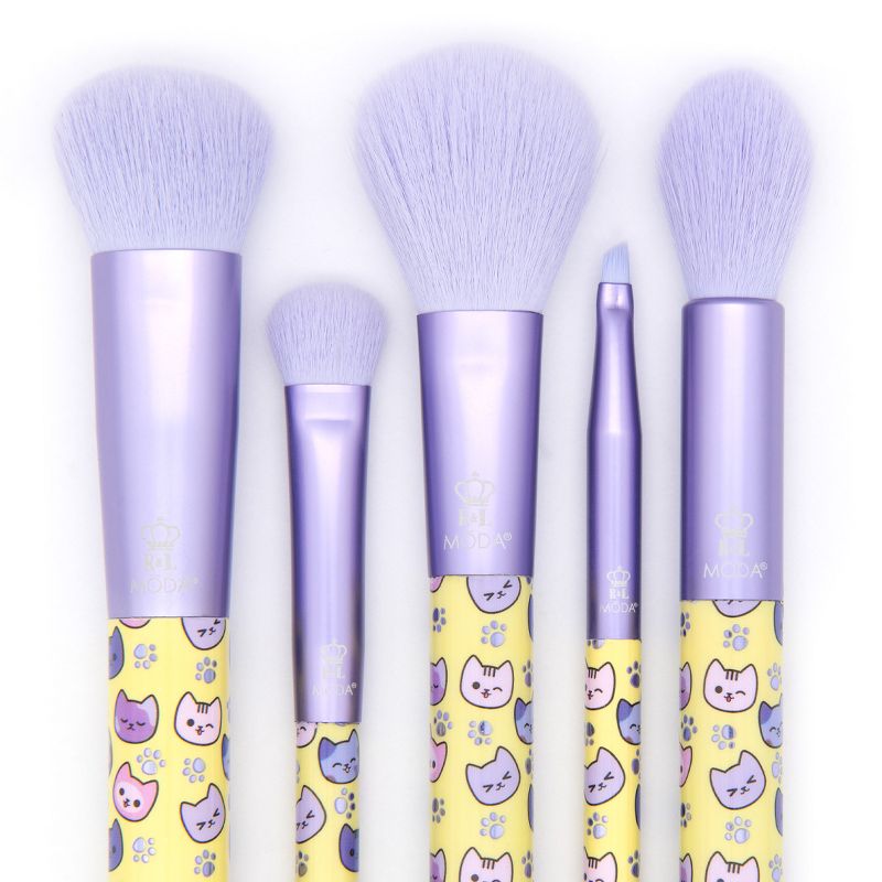 MODA Brush Pretty Paws 5pc Kitty Makeup Brush Kit, Includes Domed Shader, Angle Liner, and Accentuate Makeup Brushes, 4 of 10
