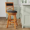 FONTOI 44" Swivel Upholstered Barstools with Back, French Bar Stools with Flared Leg for Living Room Kitchen, Brown&Black, 24"*44"*24" - 4 of 4