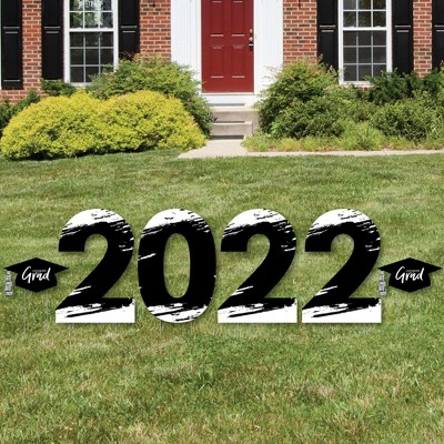 Big Dot of Happiness Black and White Grad - Best is Yet to Come - 2022 Yard Sign Outdoor Lawn Decorations - Grad Party Yard Signs - 2022