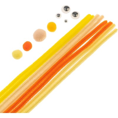 John Bead Craft Combo Pack Pipe Cleaners Pompoms Googly Eyes Activity Kits Sunset Mix 300 Pieces