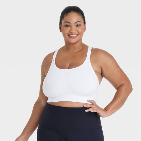 Women's Seamless Medium Support Cami Midline Sports Bra - All In Motion™  White XS