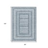 Denim Blue And Ivory Geometric Washable Indoor Outdoor Area Rug - 3 of 4