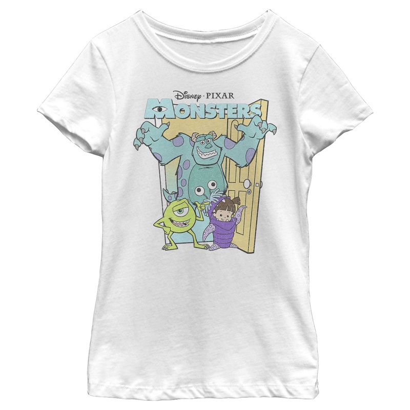 Girl's Monsters Inc Doorway Friends T-Shirt, 1 of 5