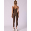 Allegra K Women's U Neck One Piece Jumpsuit Workout Sleeveless Tummy Control No Show Ribbed Shapewear Body Shapers - 2 of 4