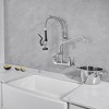 BWE Commercial Restaurant Pull Down 2-Handle Wall Mount Pre-Rinse Spray Utility Kitchen Faucet - 2 of 4