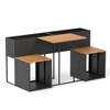 Costway Patio Furniture Set with Raised Garden Bed Built-in Chairs and Storage Space - 2 of 4