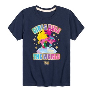 Boys' - Trolls - Girls Rule The World Poppy and Viva Short Sleeve Graphic T-Shirt - 1 of 4