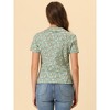INSPIRE CHIC Women's Summer Peter Pan Collar Button Front Vintage Floral Print Blouse - 4 of 4