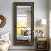 Lirago Distressed Solid Wood Wall Mirror Farmhouse Rustic Retro Mirror 71x31 Antique Brown - 3 of 4