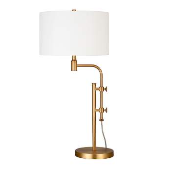 Hampton & Thyme Height-Adjustable Table Lamp with Fabric Shade