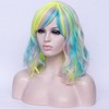 Unique Bargains Women's Halloween Curly Wigs 15" Multicolor Highlight with Wig Cap - image 3 of 4