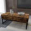 46" Rattan Coffee Table - Mid-Century Modern Design, Metal Frame, 2 Drawers for Storage, and Durable Construction - 4 of 4