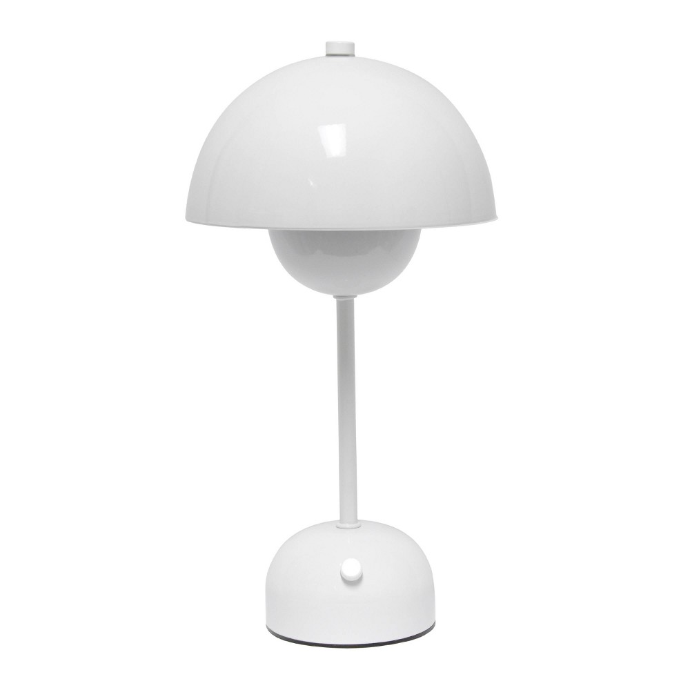 Simple Designs 11.8" Mushroom Magic Dimming (Includes LED Light Bulb) Touch Stick Lamp Portable and Rechargeable White