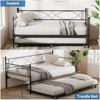 Twin Size Daybed Metal Daybed Frame, Metal Slats, Lockable Casters, Space Saving Compact Design, for Living Room - 3 of 4