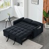 NicBex 3-in-1  Convertible Sleeper Chair,Modern Velvet Pull-out Sofa Bed with Toss Pillows and Pockets,Soft Couches for Living Room,Black - 4 of 4