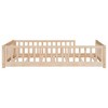 Twin Size Wood Floor Bed With Safety Guardrails Heavy Duty Noise Free Easy Assembly Bed Frame Bedroom Furniture For Children Girls Boys - 3 of 4