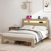 KTMBDW Bed Frame with Smart LED Lights, Storage Headboard with USB Charging Station, Platform Bed - 3 of 4
