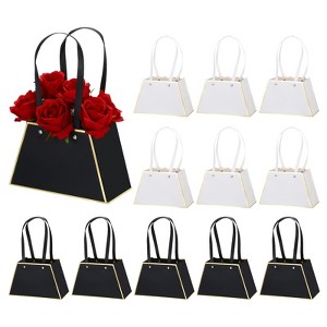 Unique Bargains Wedding Party Paper Flower Gift Bag with Handle 12 Pcs - 1 of 4