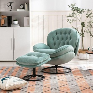 Streamdale Accent chair TV Chair Living room Chair with Ottoman-TEAL - 1 of 4