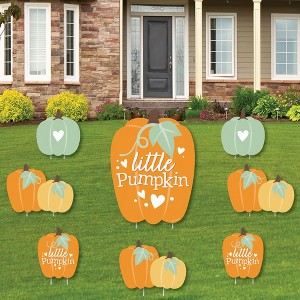 Big Dot of Happiness Little Pumpkin - Yard Sign and Outdoor Lawn Decorations - Fall Birthday Party or Baby Shower Yard Signs - Set of 8 - 1 of 4